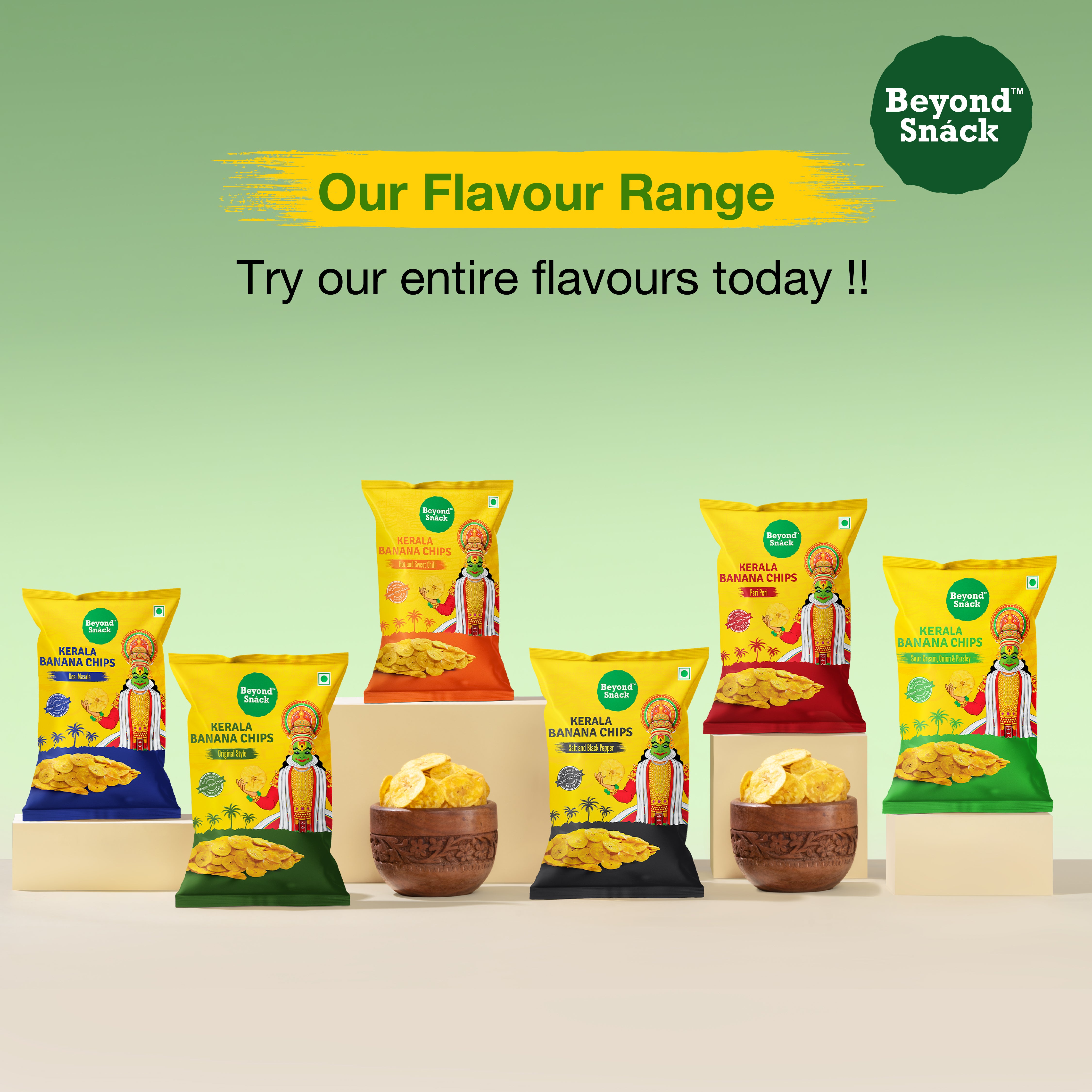 4 Flavours Combo: Original Style, Peri Peri, Sour Cream Onion Parsley, Salt and Black Pepper 400g (100g each)