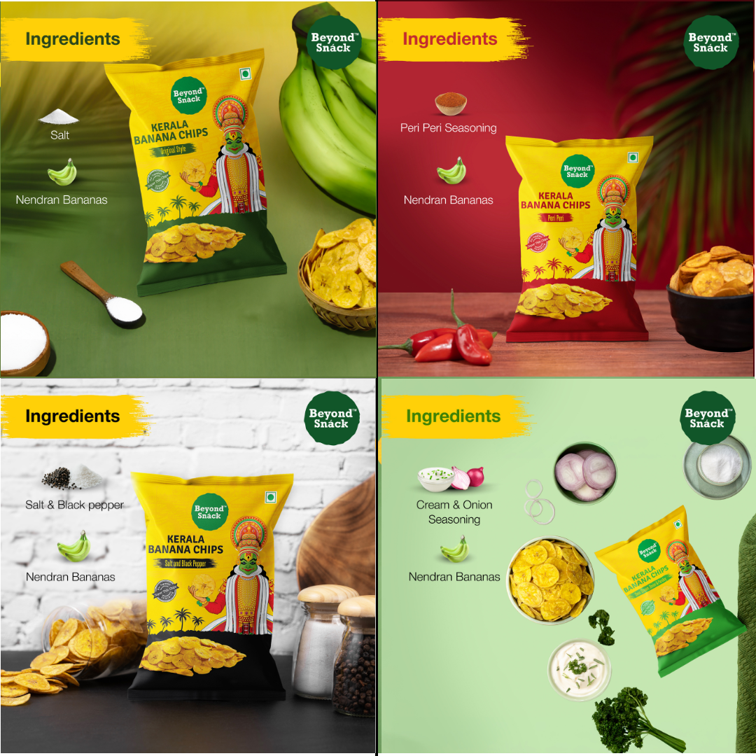 4 Flavours Combo: Original Style, Peri Peri, Sour Cream Onion Parsley, Salt and Black Pepper 400g (100g each)