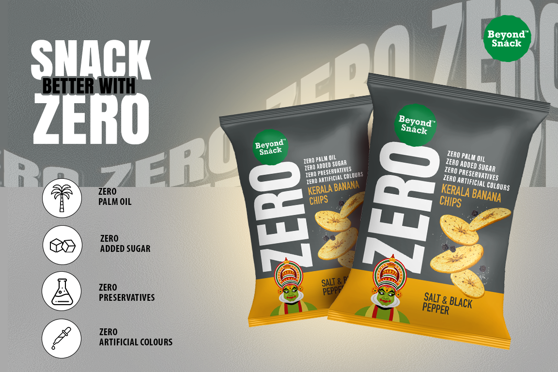 ZERO Kerala Banana Chips - Salt & Black Pepper