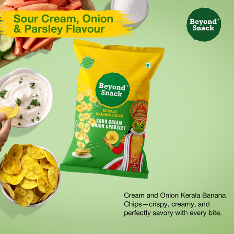 Kerala Banana Chips Sour Cream Onion Parsley Flavor 300g (100g*3