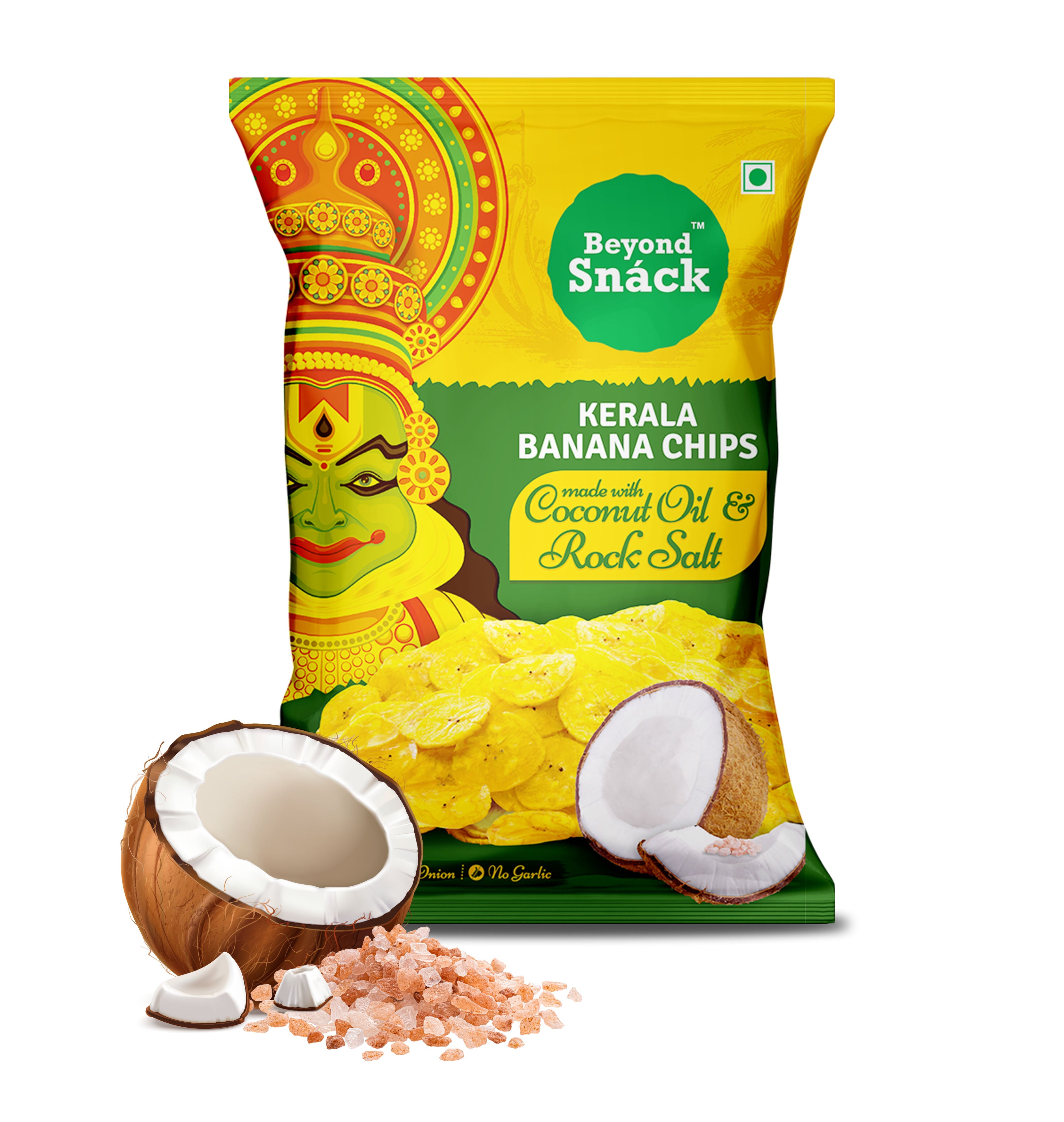 Banana Chips in Coconut Oil and Rock Salt 340gm (85gmsX4Packs)