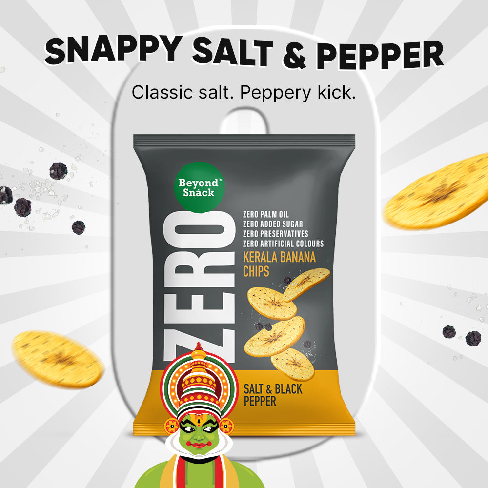 ZERO Kerala Banana Chips - Salt & Black Pepper